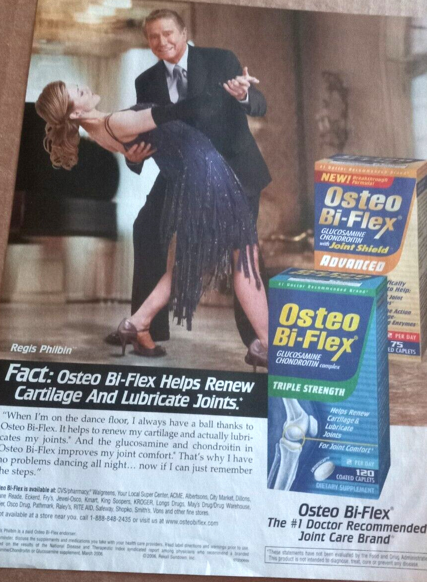 2006 advertising -Regis Philbin DANCING Osteo Bi-Flex drugs Rexall Print Ad page