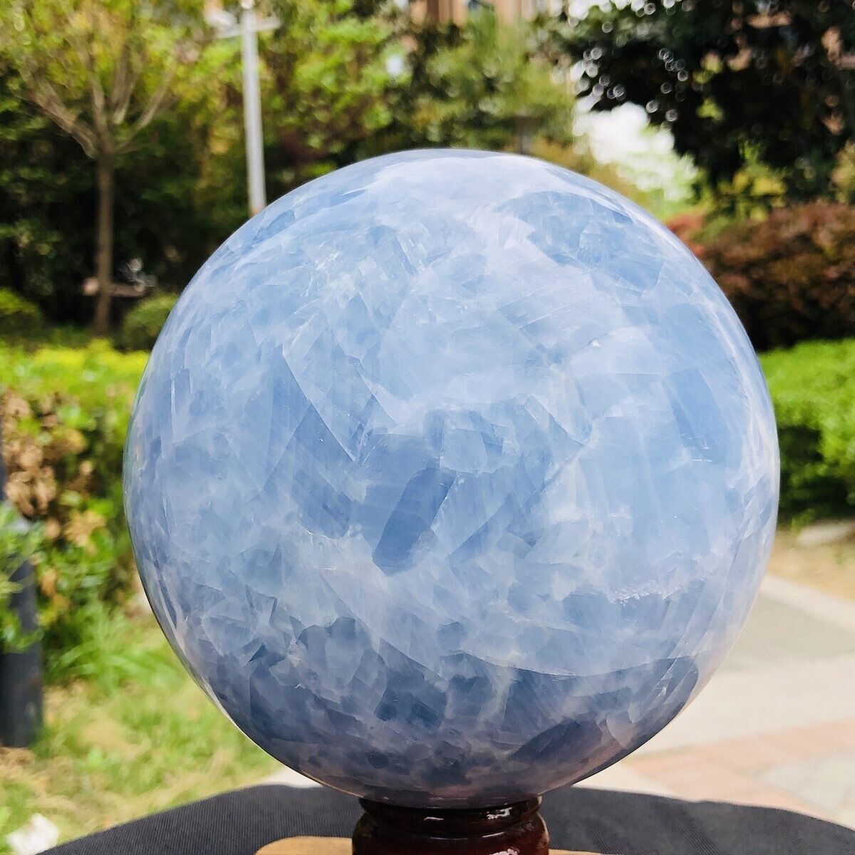 7.61LB Natural Beautiful Blue crystal sphere Quartz Crystal Sphere Healing 1177