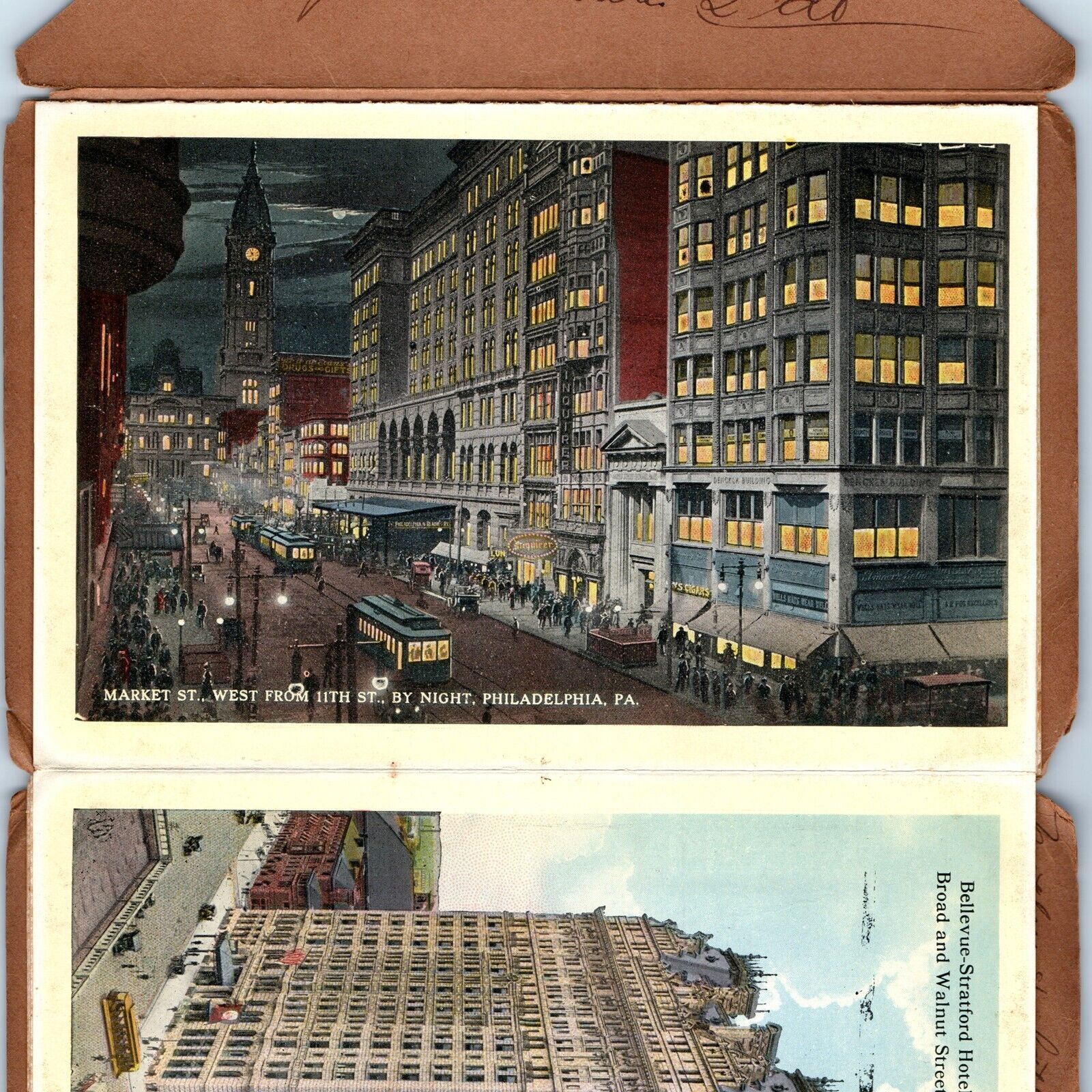 c1910s Philadelphia, PA Souvenir PC Folder Rare View Reading Terminal Station M7