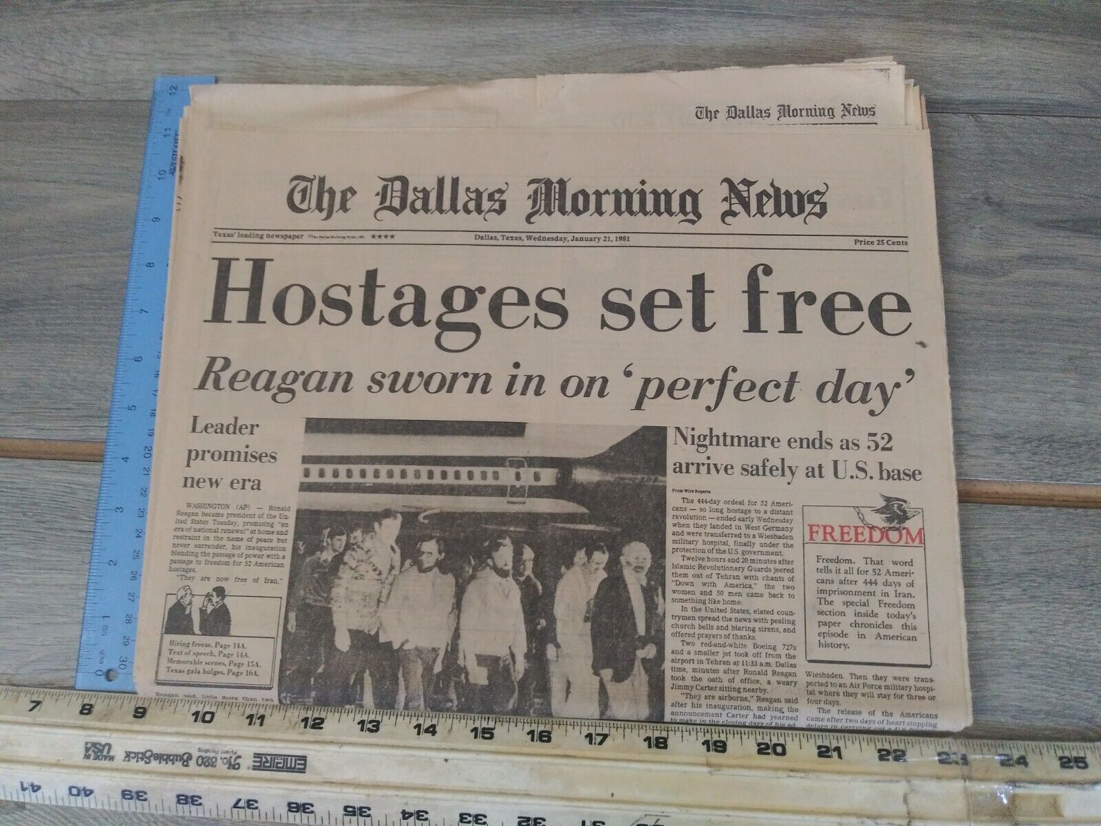 Vintage January 21, 1981 Daily Morning News- Hostages Set Free Newspaper