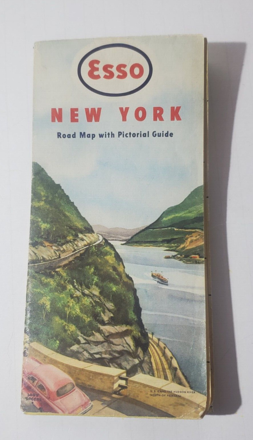 Vintage 1949 Esso New York State Road Map With Pictorial Guide