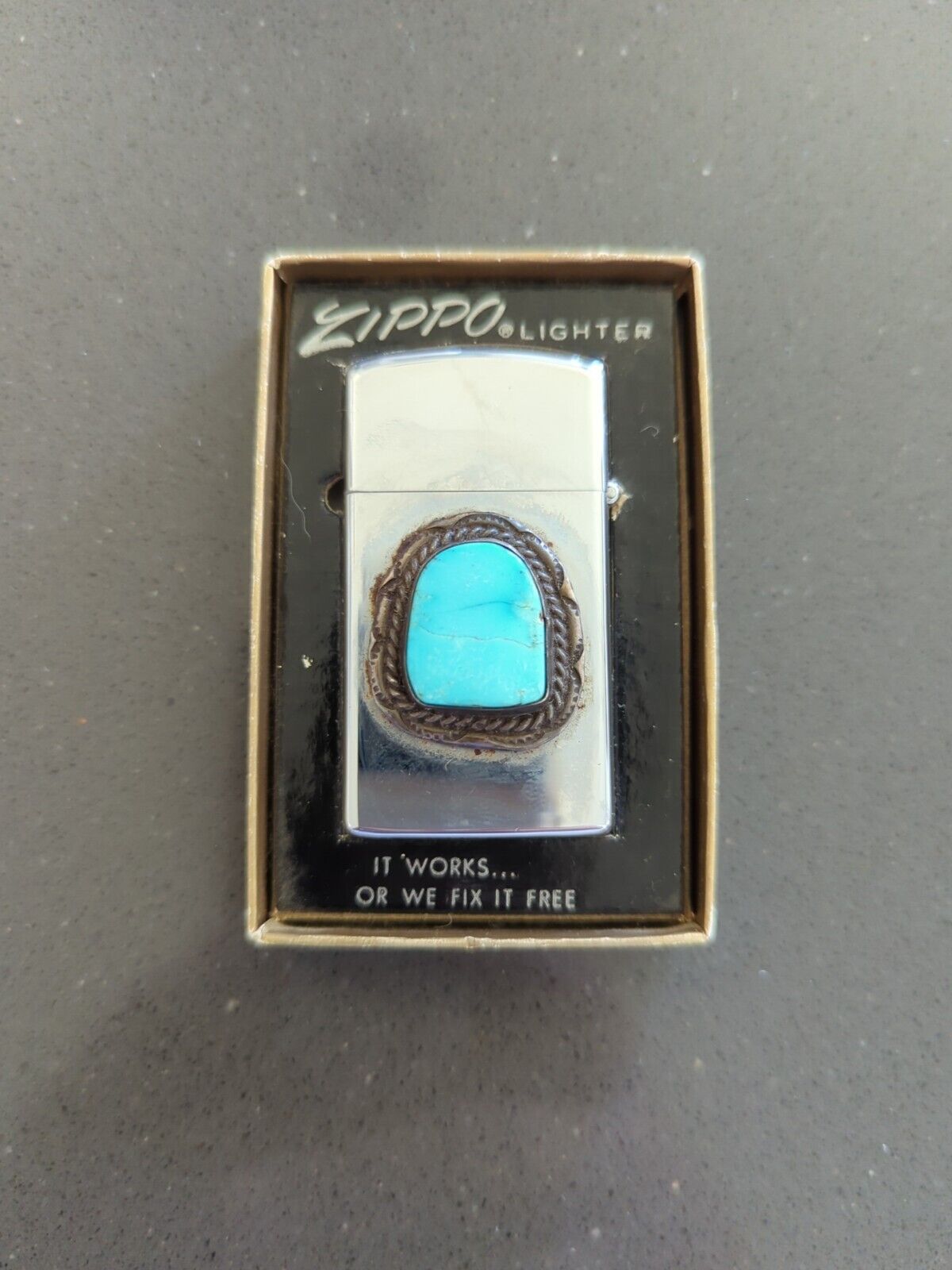 Vintage Zippo Turquoise Zuni Lighter | New Condition in Box | RARE | K12