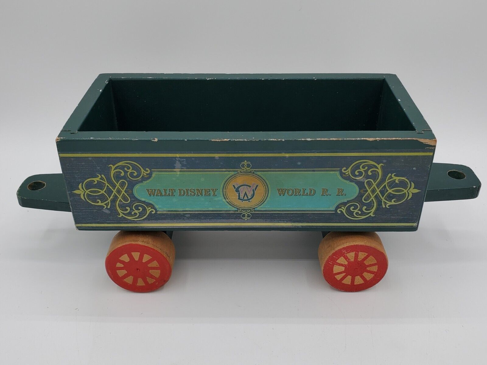 Vintage Walt Disney World Railroad R.R. Train Tender Wooden Toy - ULTRA RARE