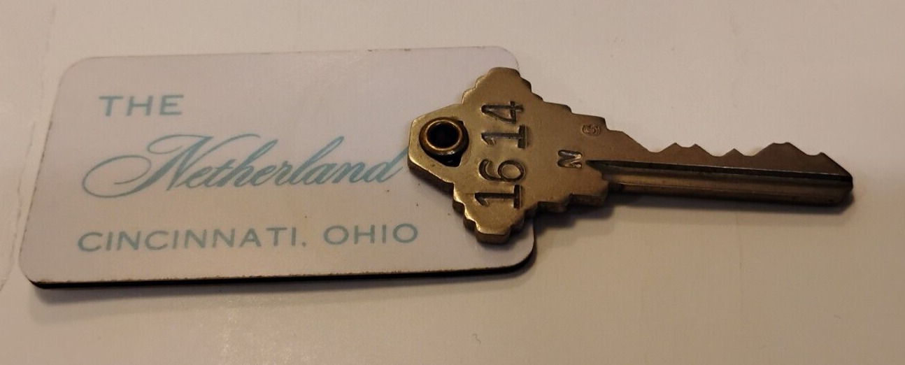 Vintage The Netherland Hilton Hotels Cincinnati Ohio Hotel Room Key #1614