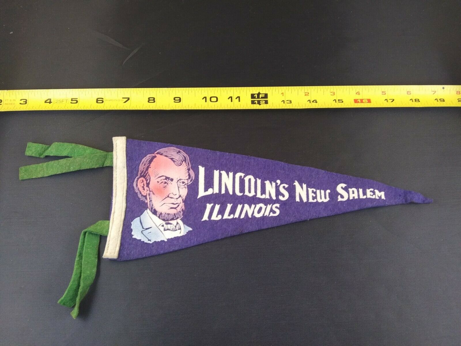 Vintage Lincoln\'s New Salem Illinois Pennant RARE *46