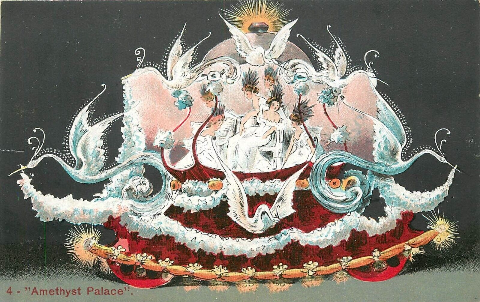 Postcard 1909 Missouri Kansas City Pop Parade Float Fantasy Priests 22-13206