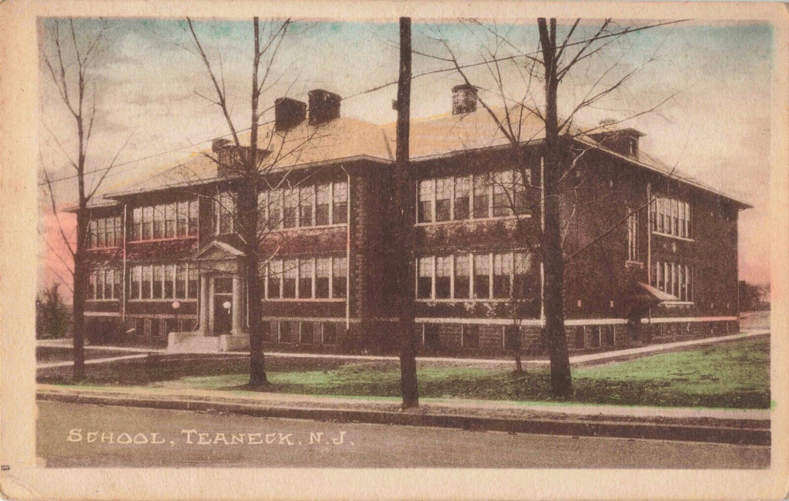 School Building Teaneck New Jersey NJ c1920 Postcard