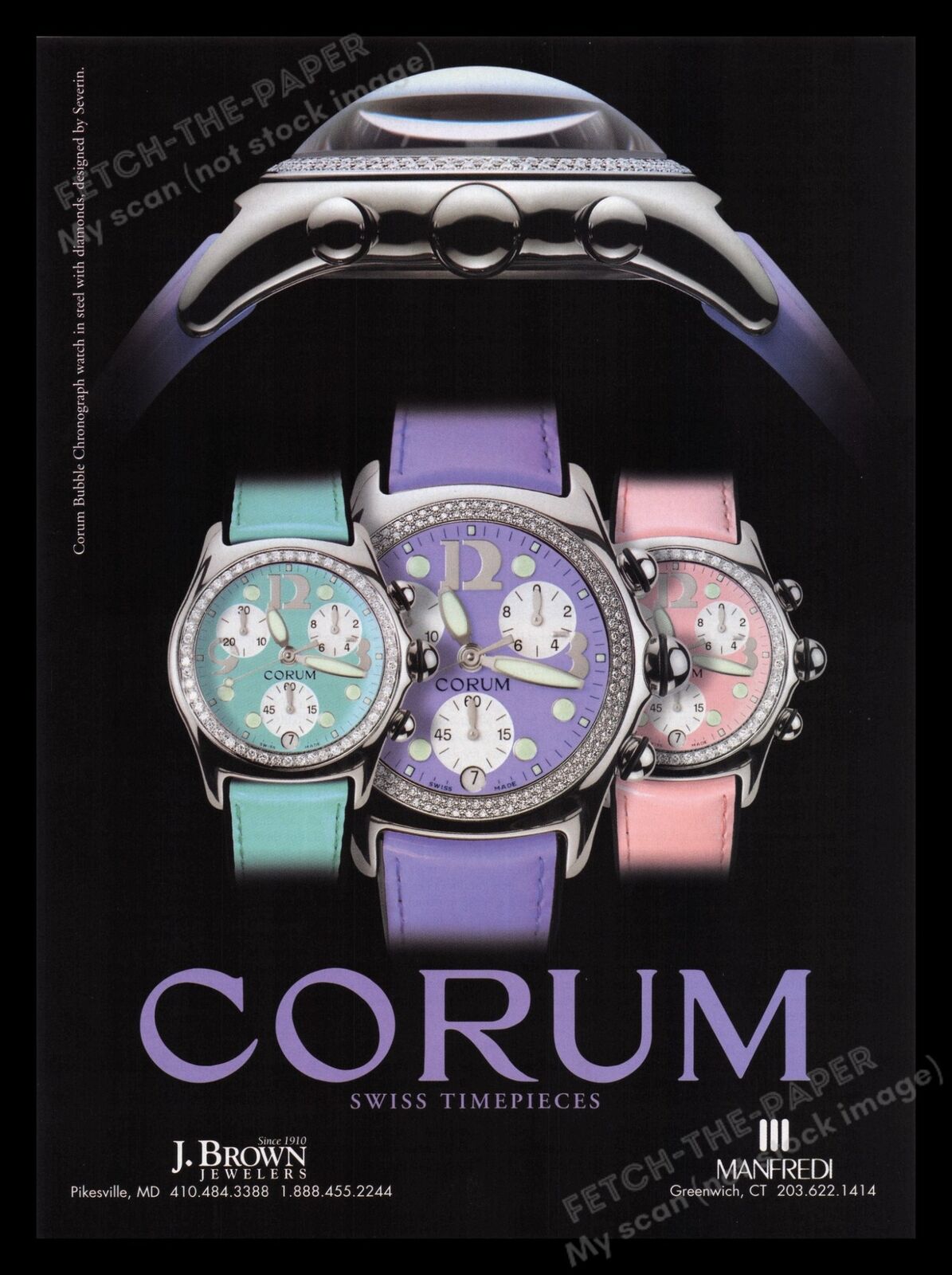 Corum Swiss Timepieces Watch 2000s Print Advertisement Ad 2001 Colorful Promo
