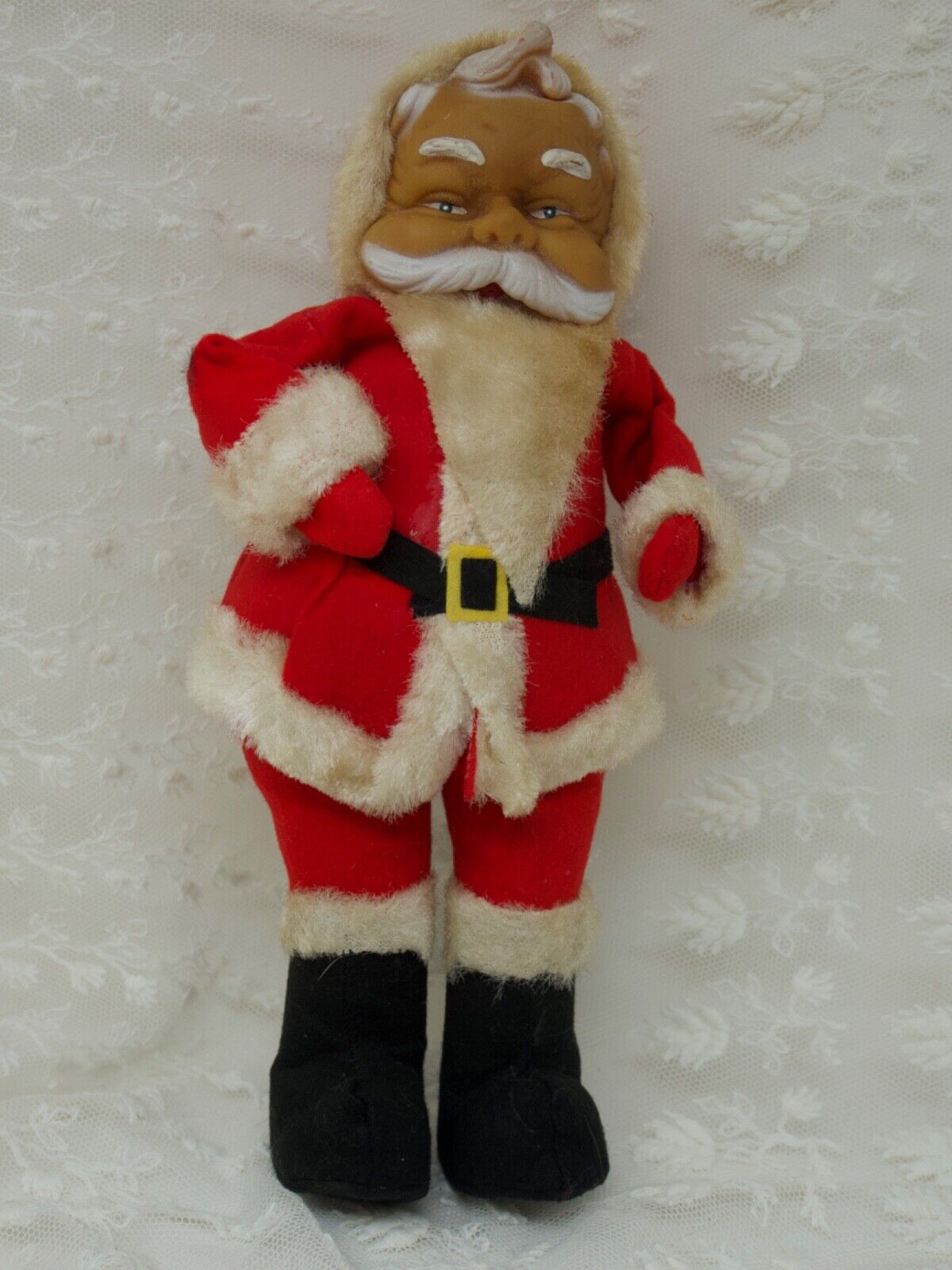 Vintage Felt Christmas Rubber Faced Santa