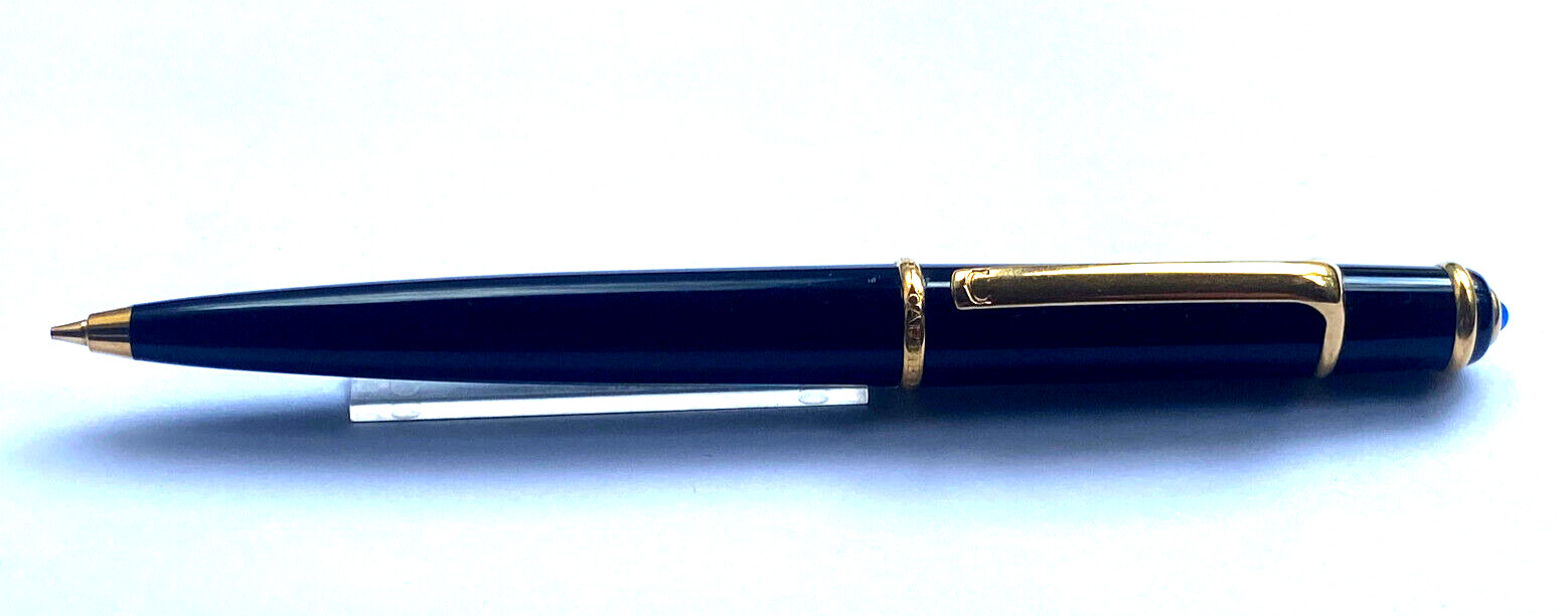 Authentic Vintage Cartier Diabolo Black and Gold Sapphire Propeller Pencil