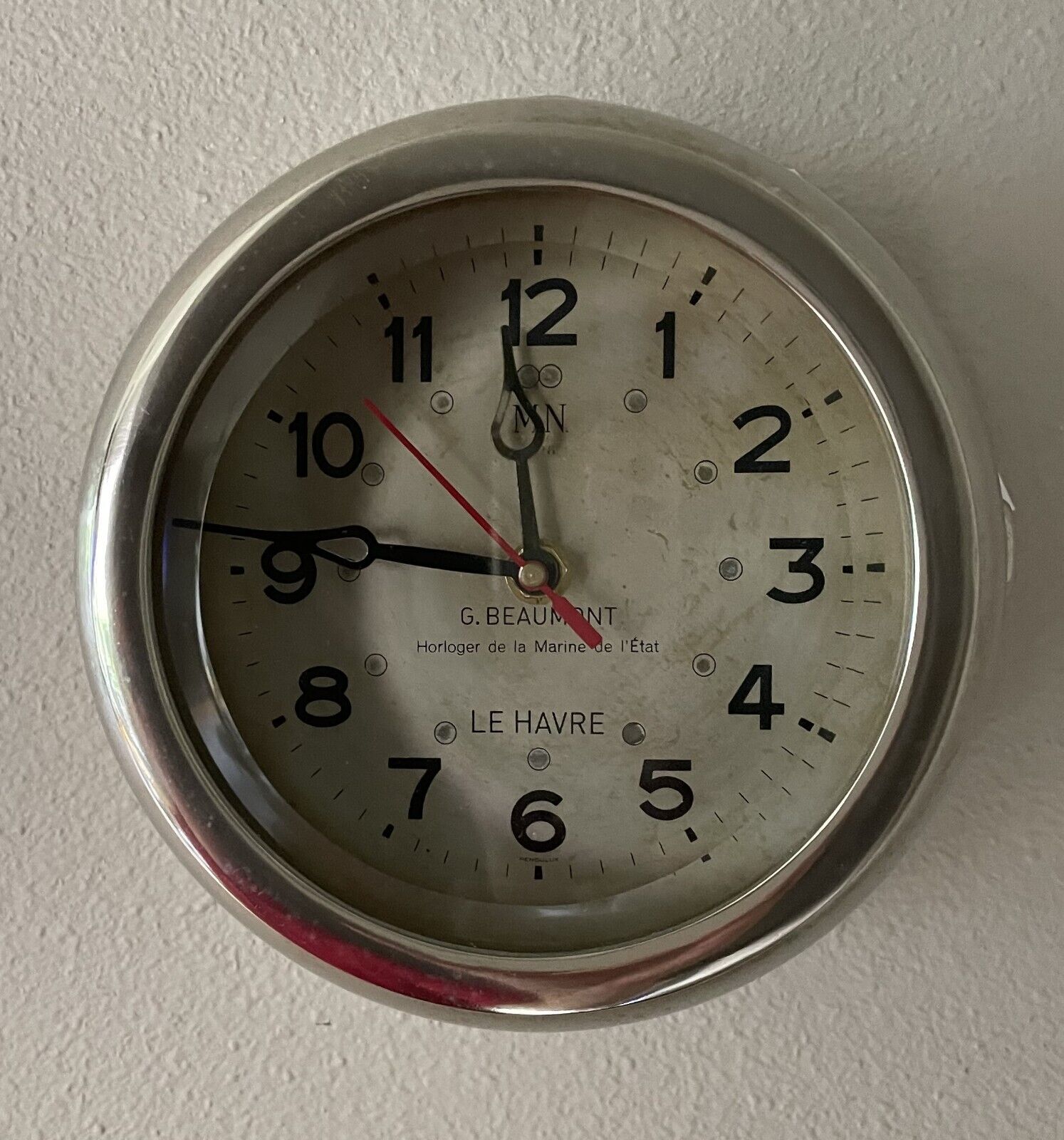 Pendulux Military Themed Vintage Deckhand Wall Clock Aluminum