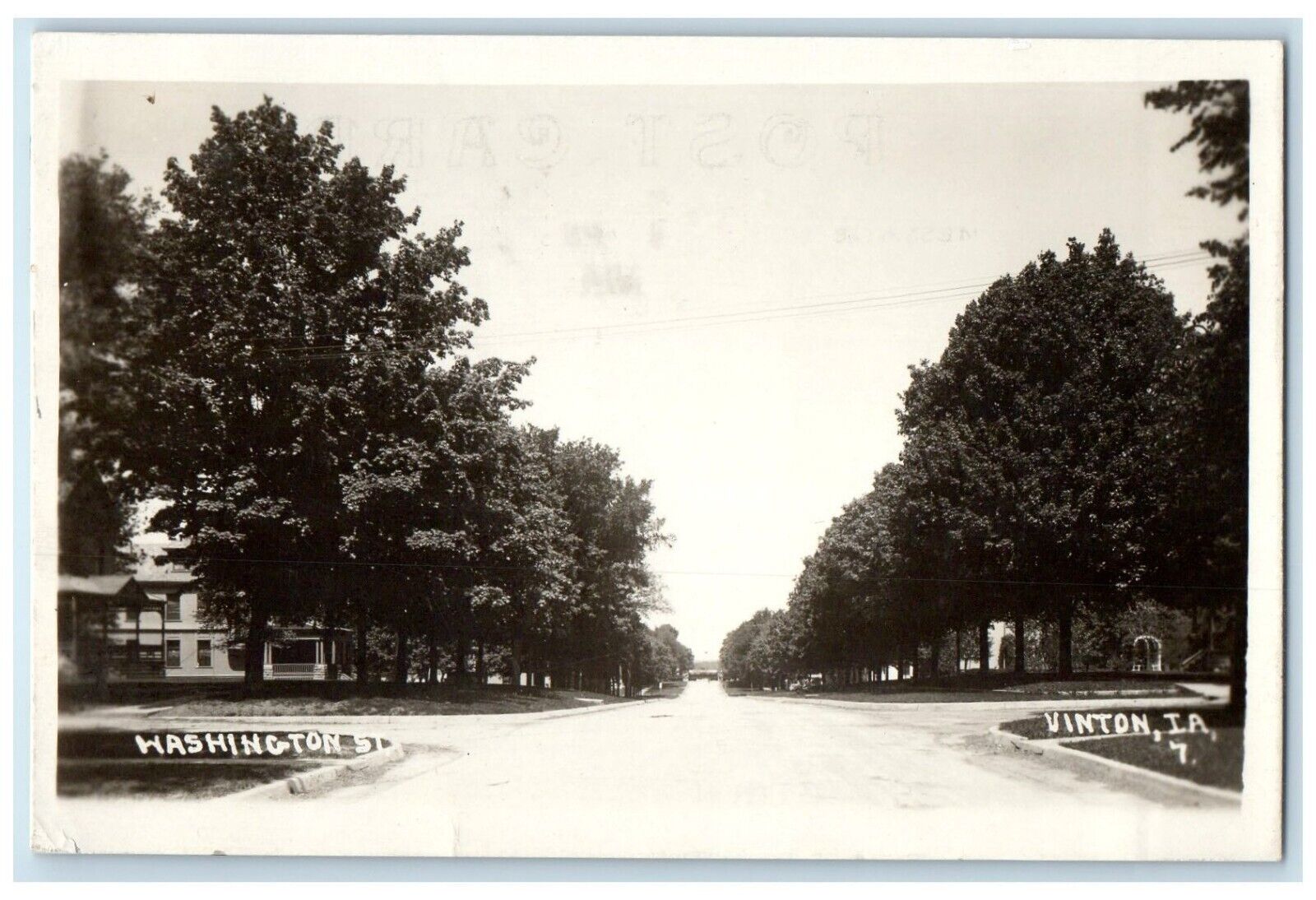 1914 View Of Washington Street Vinton Iowa IA RPPC Photo Posted Antique Postcard