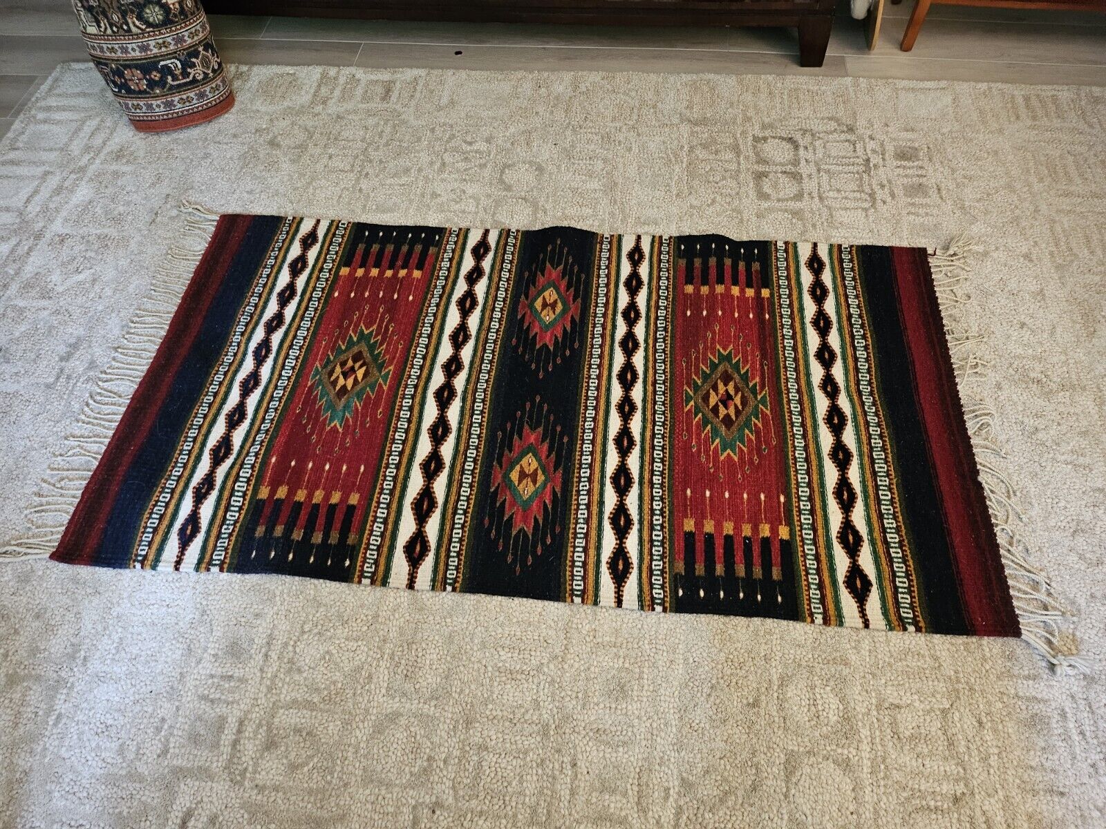 Authentic Mexican 100% Wool Rug 57