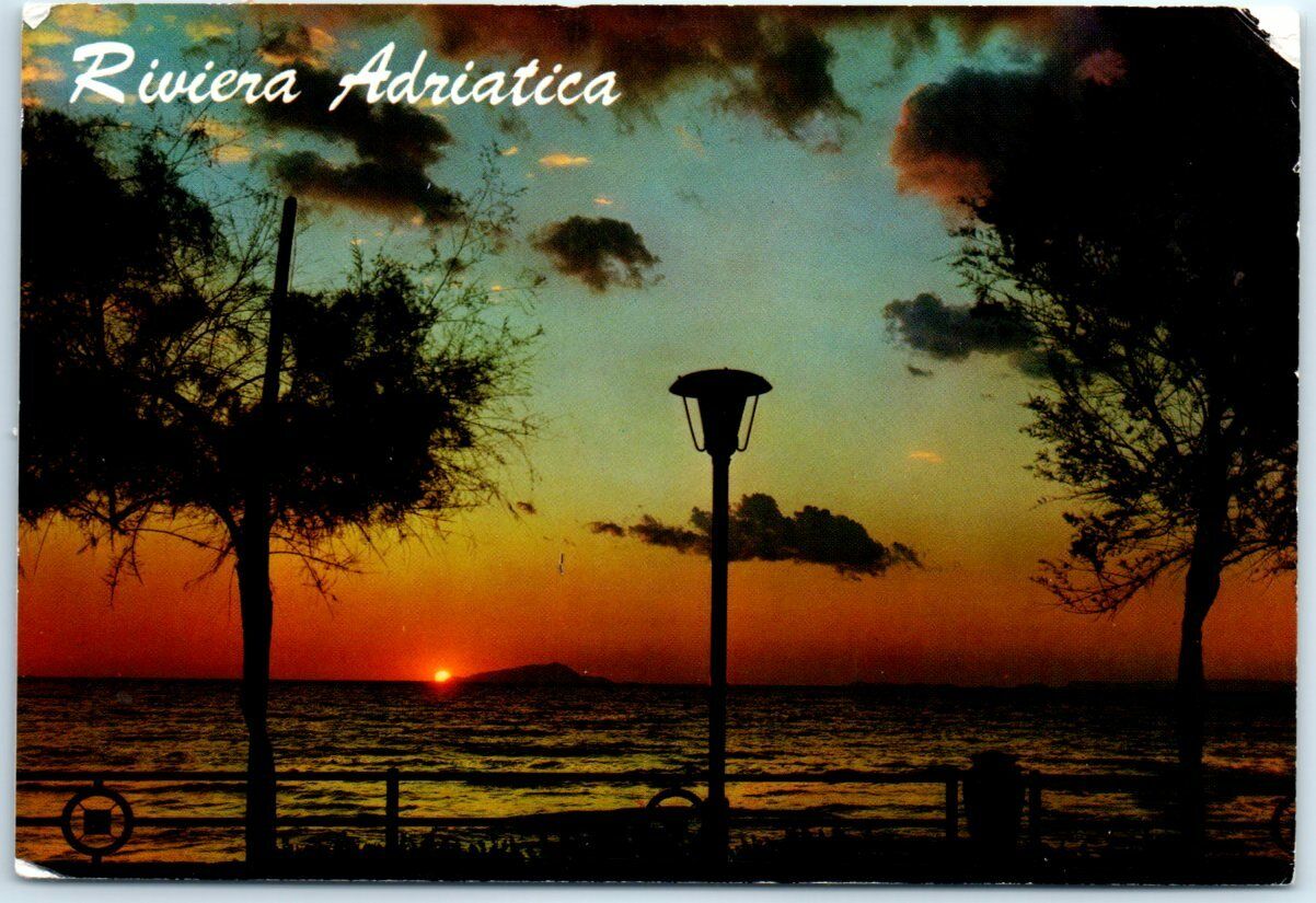 Postcard - Sunset at Riviera Adriatica, Italy