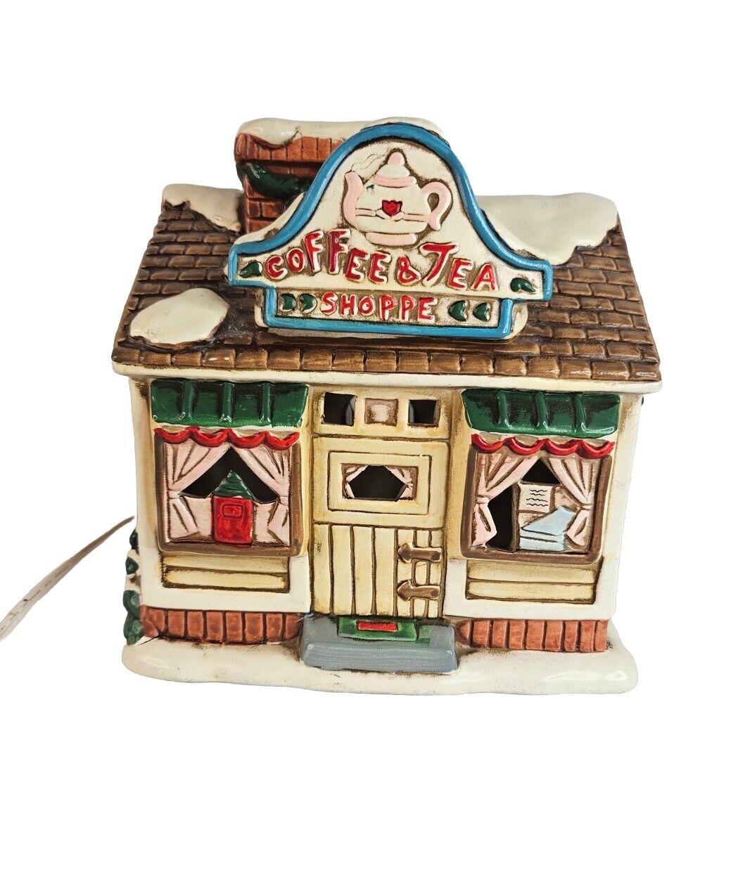 LEFTON 1989 “COFFEE And Tea SHOPPE” Hand Painted Light up Christmas Store