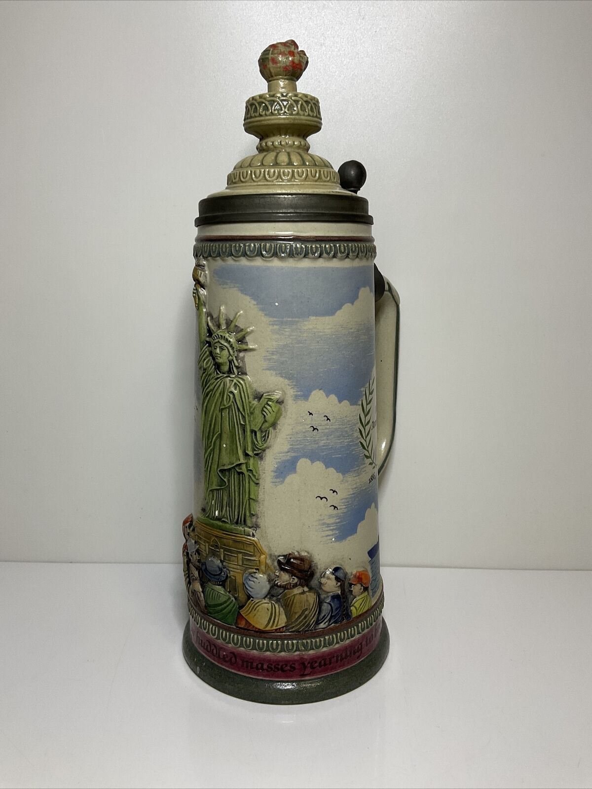 1985 GERZ LIMITED EDITION 100TH ANNIVERSARY STATUE OF LIBERTY BEER STEIN .