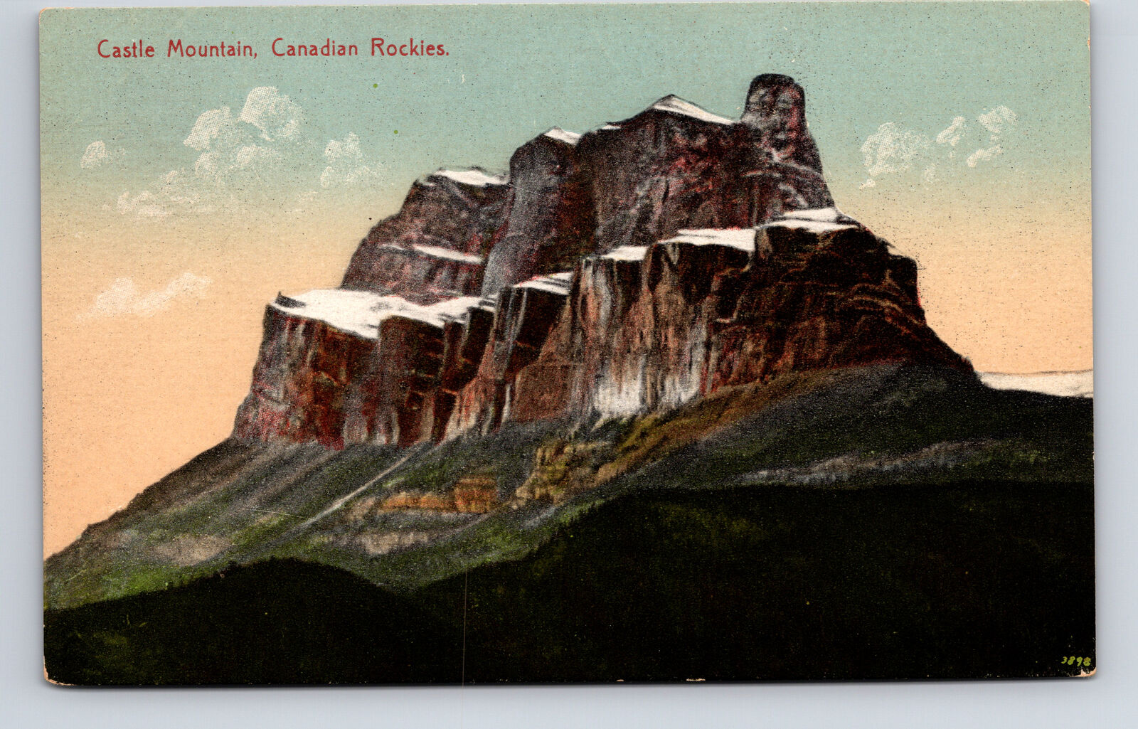 Scenic View Castle Mountian Canadian Rockies Banff Postcard