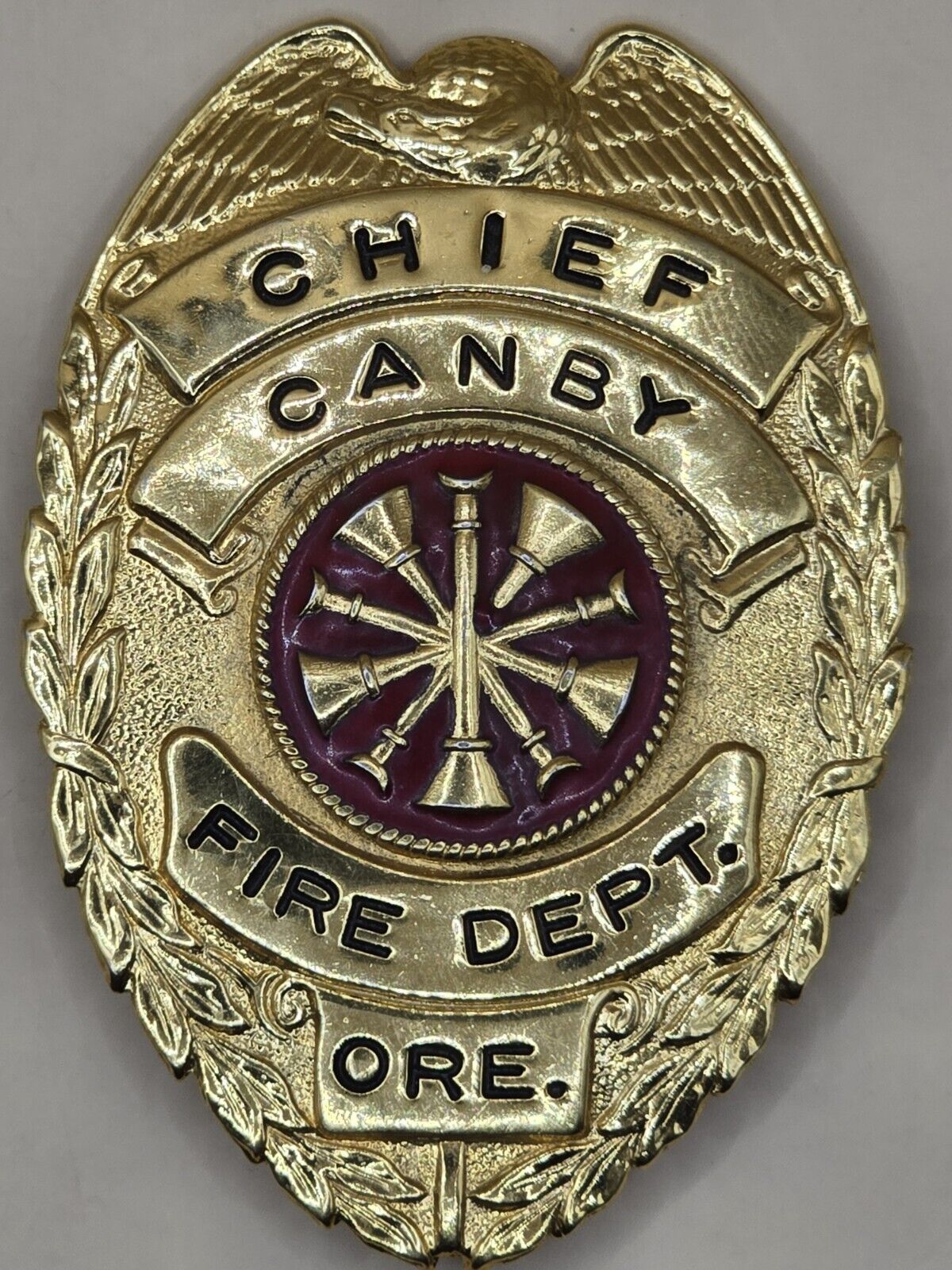 Obsolete FIRE DEPARTMENT BADGE **Cheif Badge** Canby, Oregon-Vintage-RARE