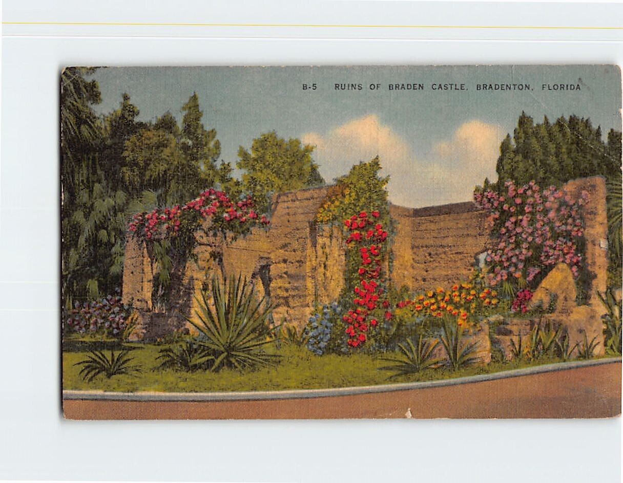 Postcard Ruins of Braden Castle Bradenton Florida USA
