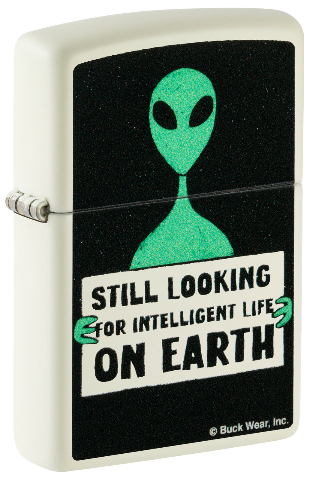 Zippo Buck Wear™ Alien Design Glow in the Dark Green Matte Windproof Lighter,...