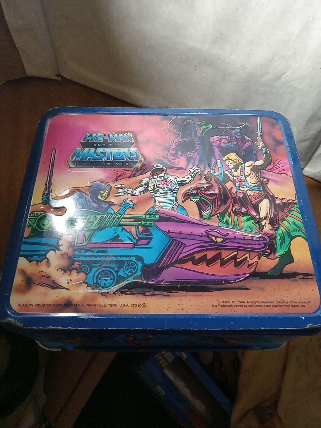 Vintage He-Man And The Masters Of The Universe Metal Lunchbox With Thermos