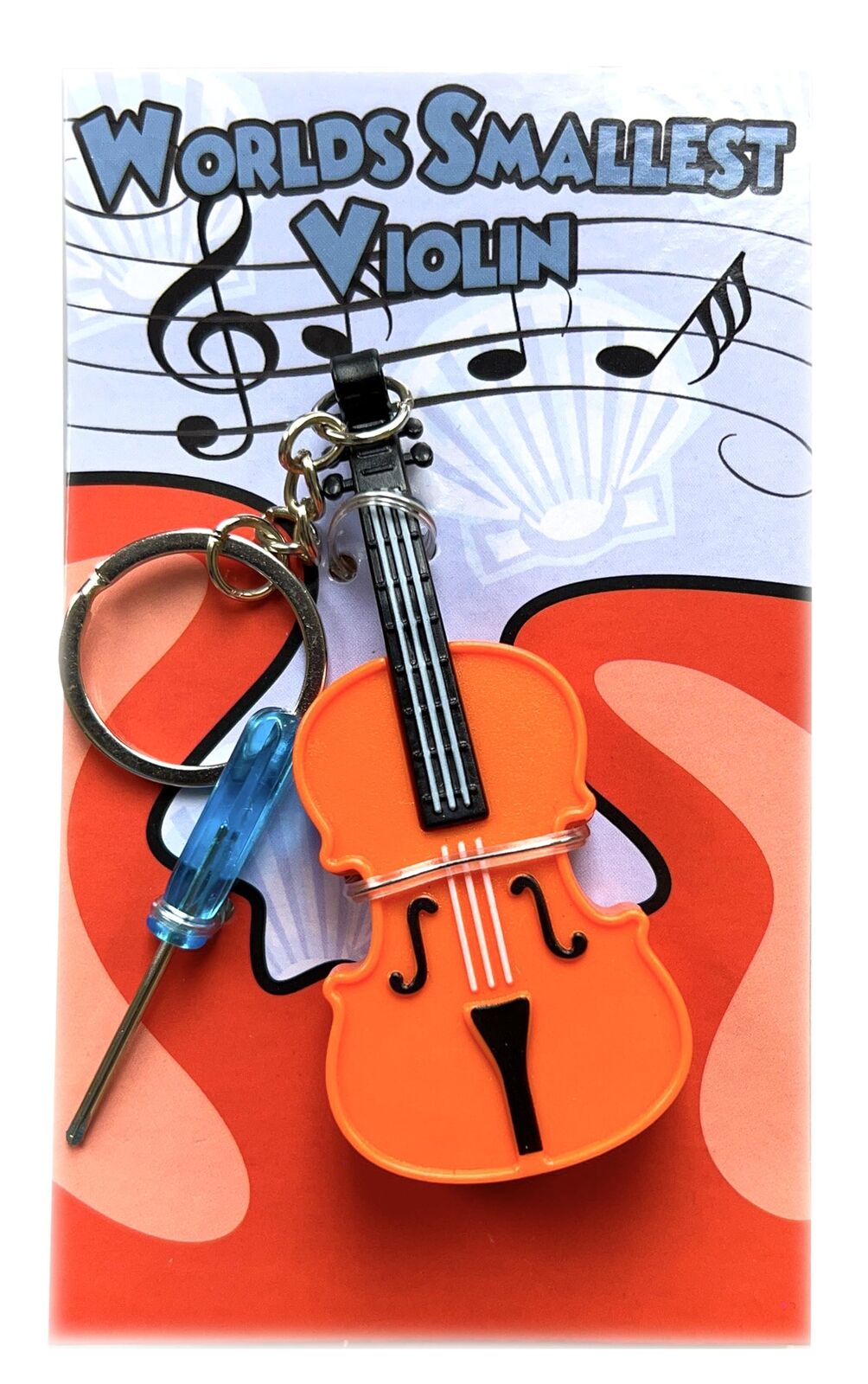 World's Smallest Violin Toy Keychain Playable with Music - Mi...