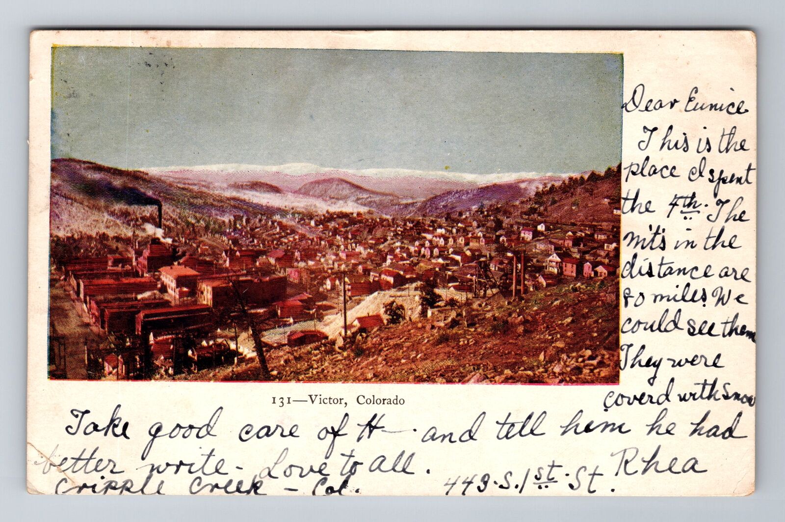 Victor CO-Colorado, Scenic View Of Town, Antique, Vintage Postcard