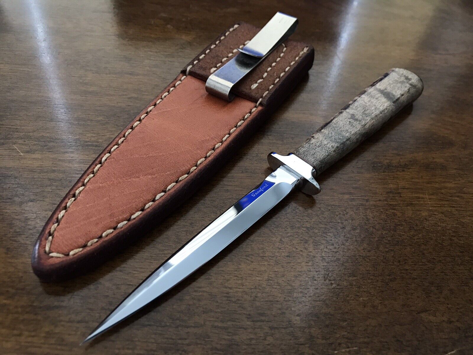 Rare Pat Crawford Custom Fixed Blade Boot Knife Dagger Light Weight
