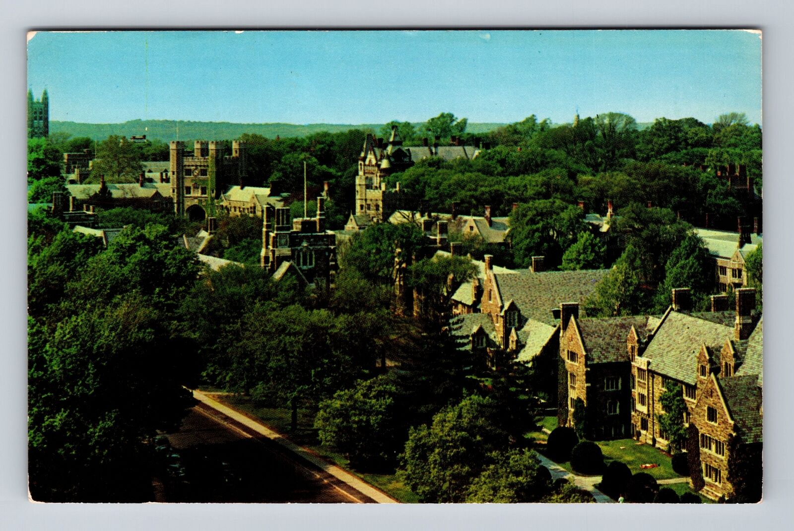 Princeton NJ-New Jersey, Aerial View Princeton University, Vintage Postcard