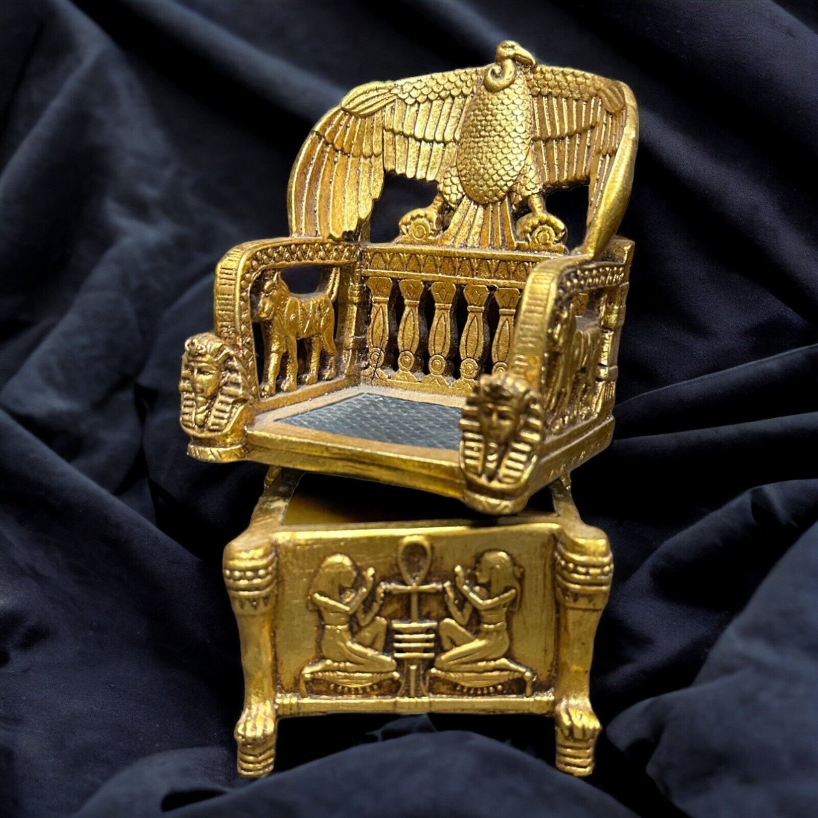 Rare Ancient Egyptian Antiques BC Throne King Tutankhamun Pharaonic Statue BC