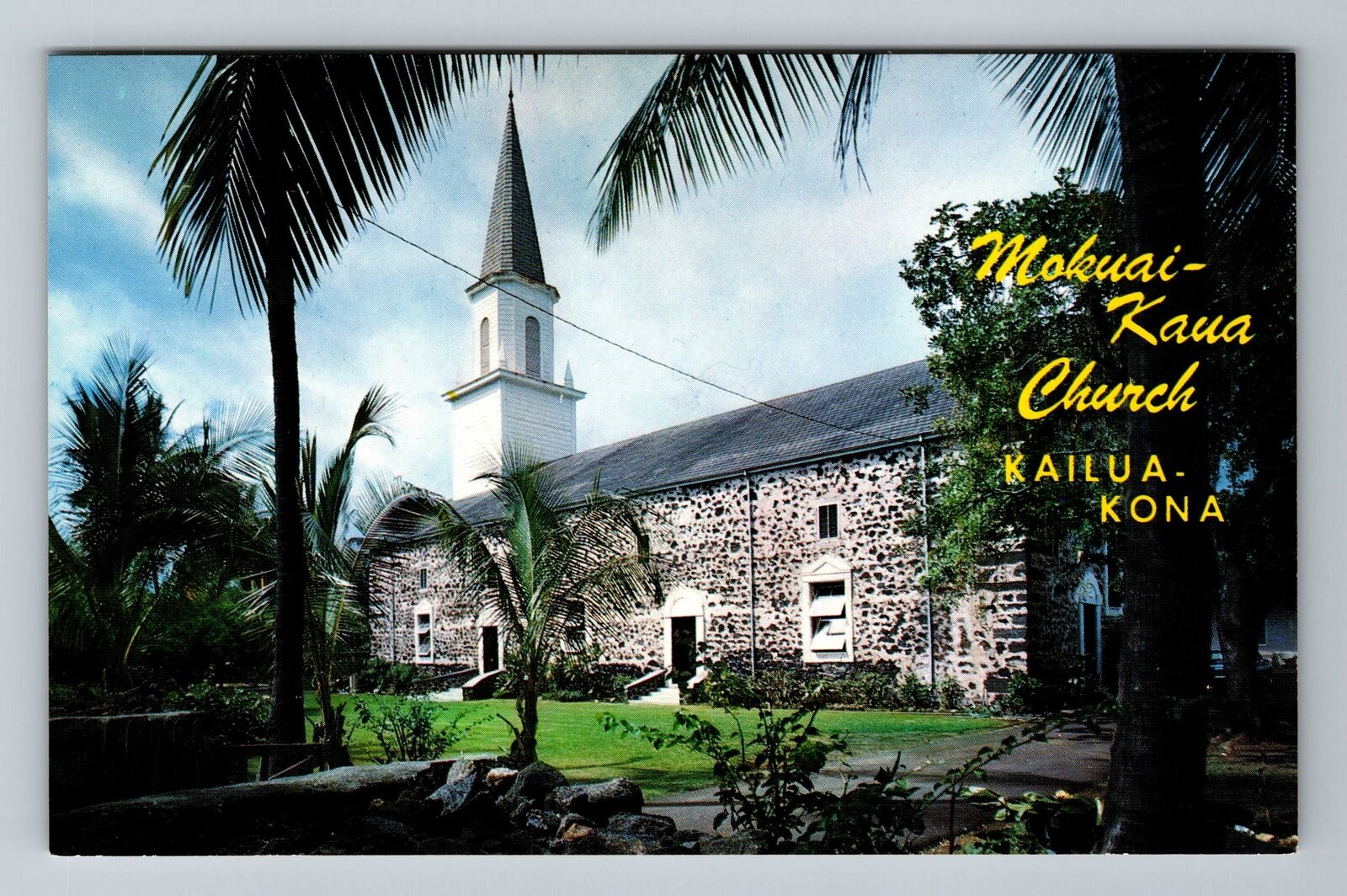 Kailua Kona HI-Hawaii Historic 1837 Mokuai Kaua Church Antique Vintage Postcard