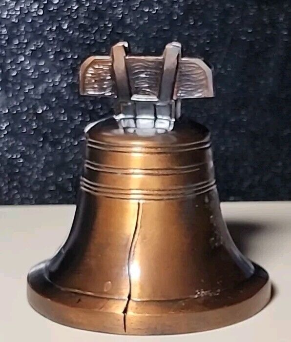 Rare Vintage Liberty Bell Coin Bank Cast Metal
