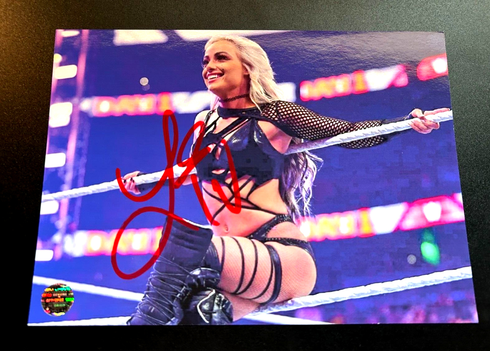 LIV MORGAN Signed (WWE World Champ RAW) Autograph 7x5 inch with COA