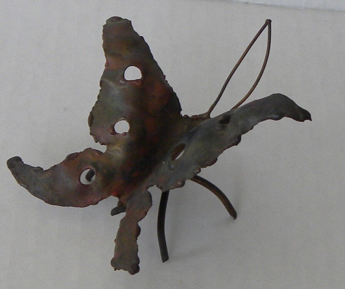 Mid-20th Century Brutalist Art Butterfly Sculpture Copper 3