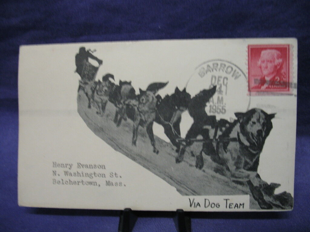Post Card From Barrow Alaska Via Dog Team 12/24/1955 #016