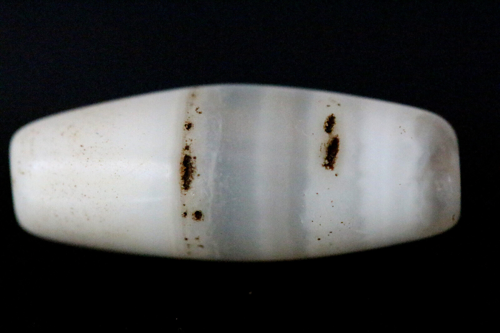 Exquisite Bactrian Ancient Dzi Banded Bead- Est 1500+ Y/O Chalcedony Bead 30 mm