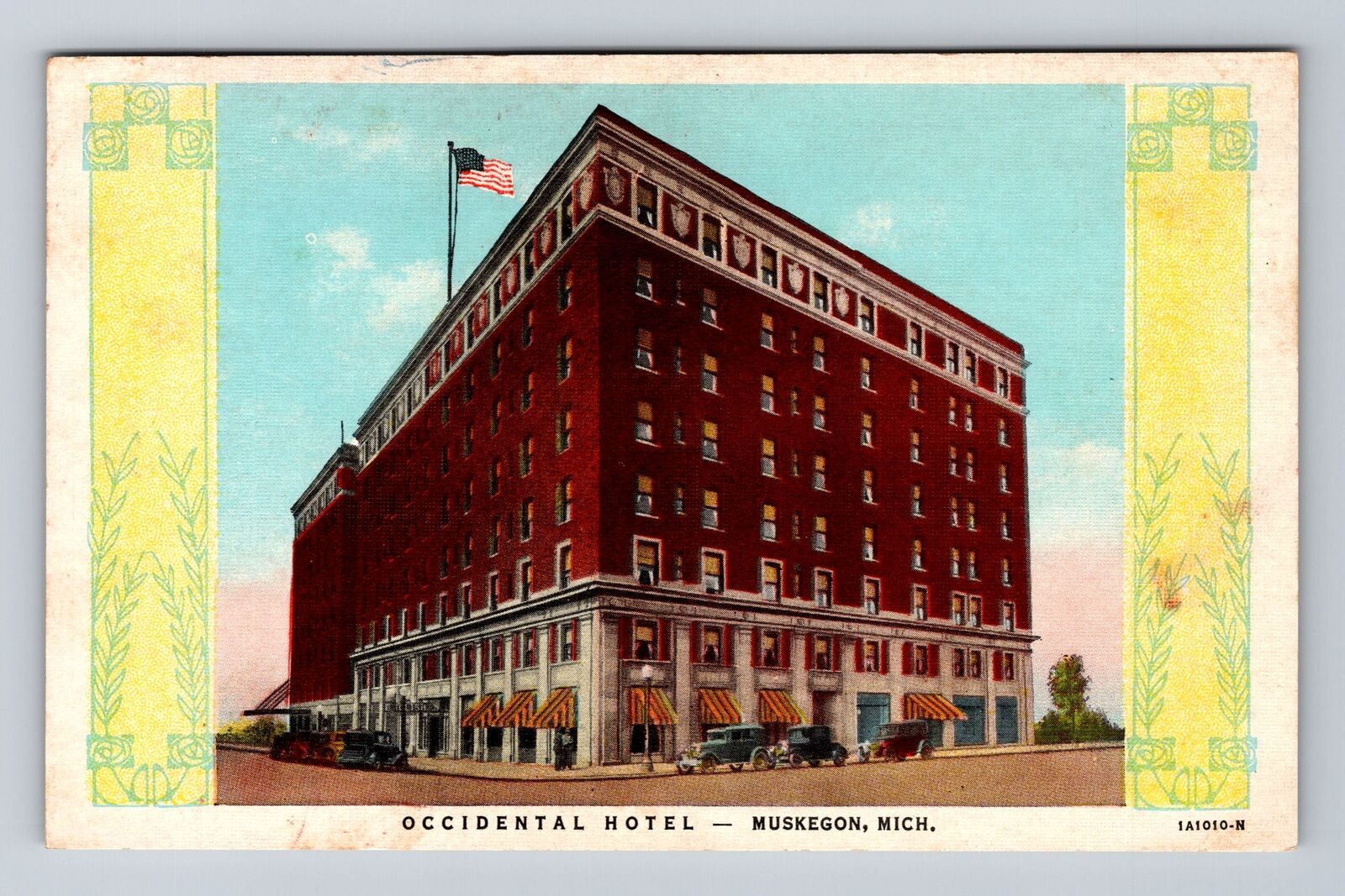 Muskegon MI-Michigan, Occidental Hotel, Advertisement, Antique Vintage Postcard