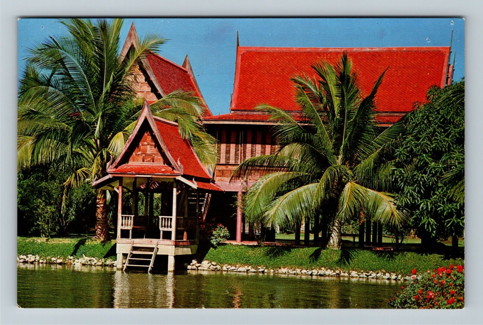 Typical Thai House At Rose Garden Dhonburi Thailand Vintage Postcard