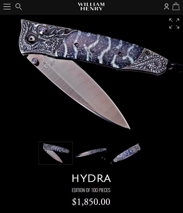 William Henry Gentac Hydra Pocket Knife Edition Of 100 Pieces B30 HYDRA Damascus
