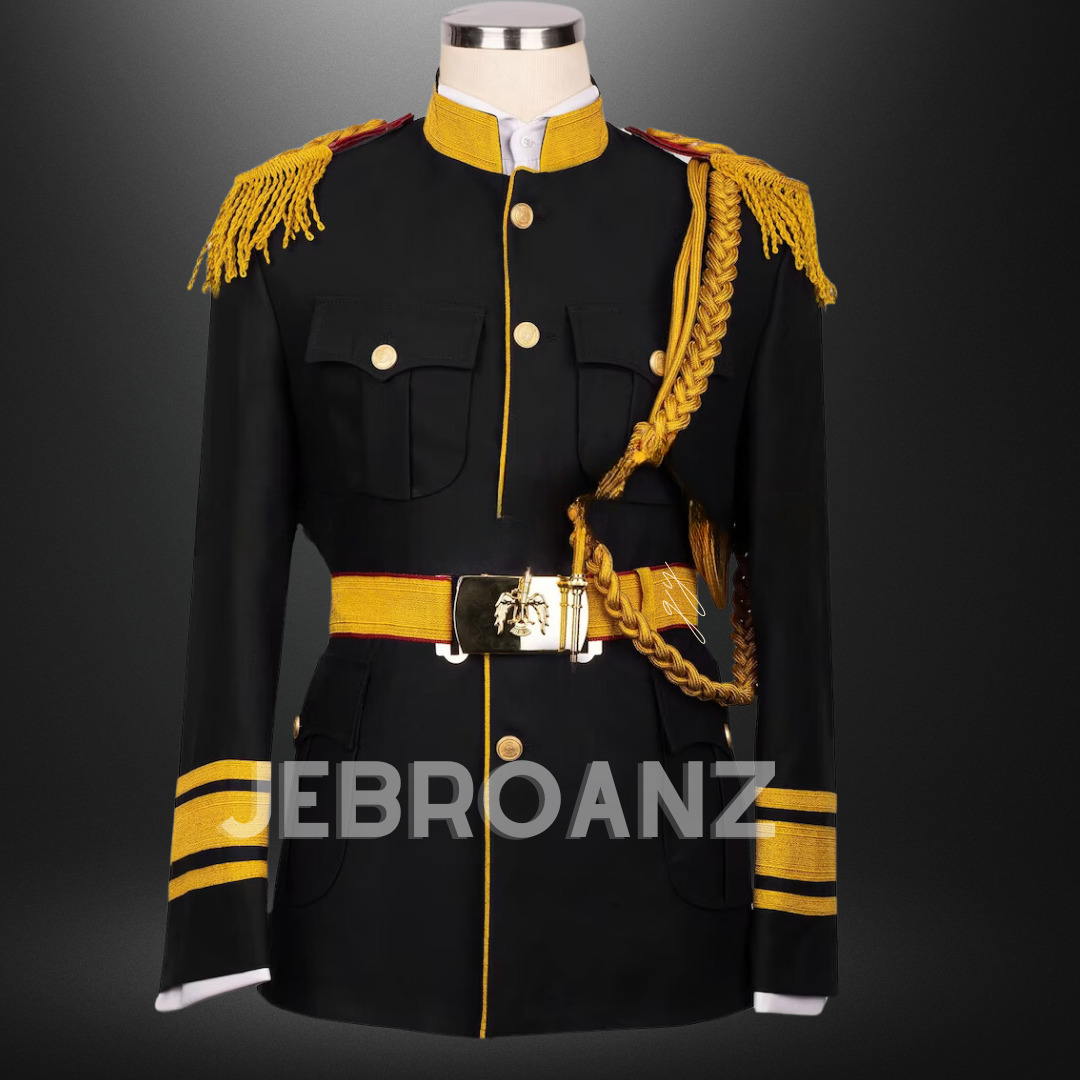 New Men\'s Black Military custom coat - British war coat - Royal Artillery coat