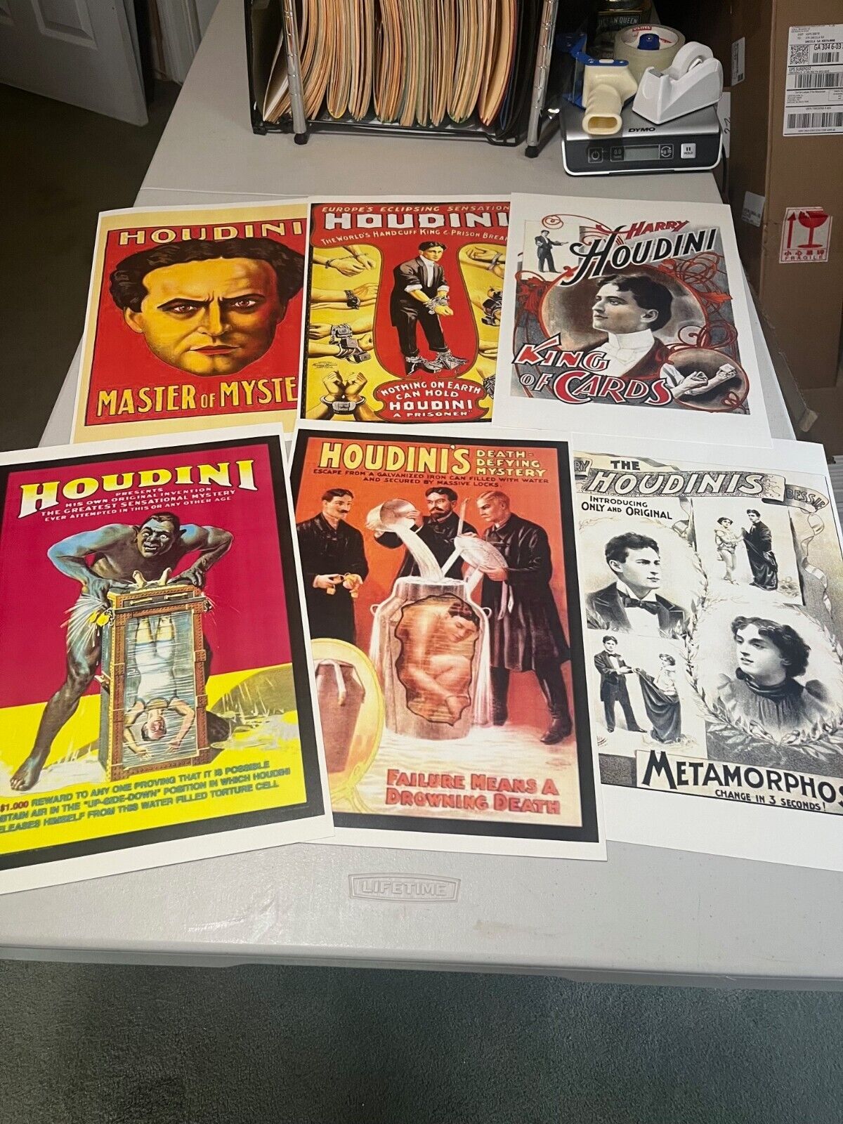 Harry Houdini Reprinted Posters 11x17, Set of 6, You Get All Six What a Deal
