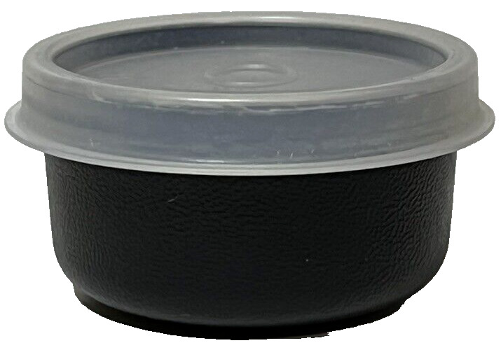 Tupperware 1oz Smidget Black 1463 with Sheer Clear Lid 201 Pill Holder