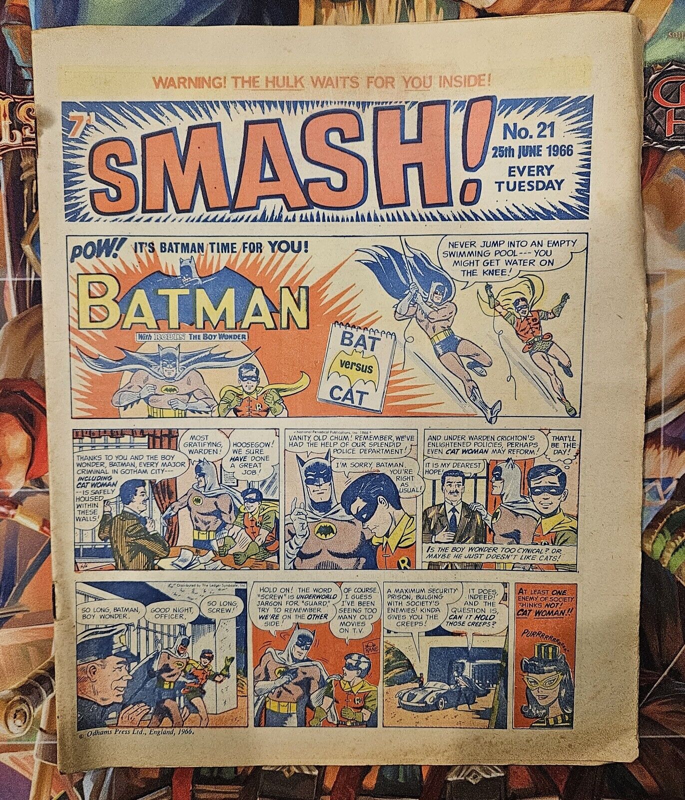 Vintage Smash Comic UK 1966 #21 BATMAN HULK