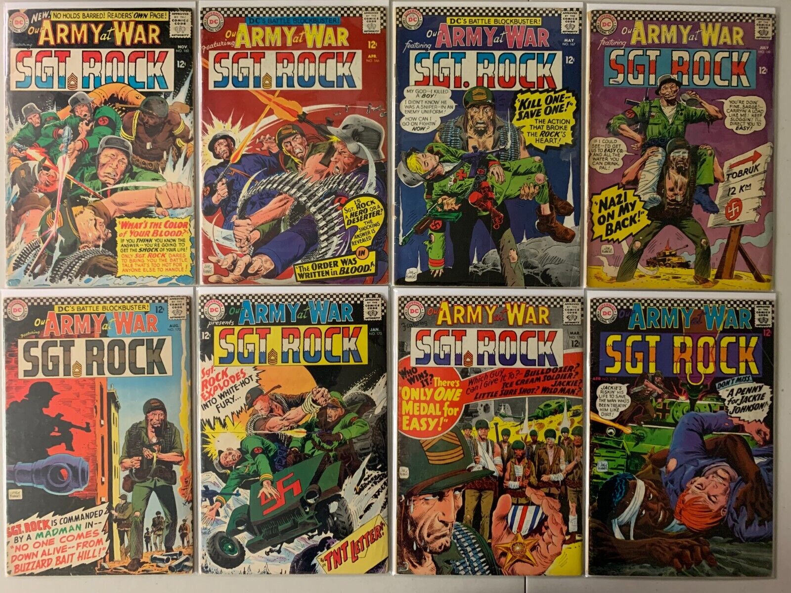 Our Army at War feat. Sgt Rock comics lot #160-232 20 diff avg 4.0 (1965-71)