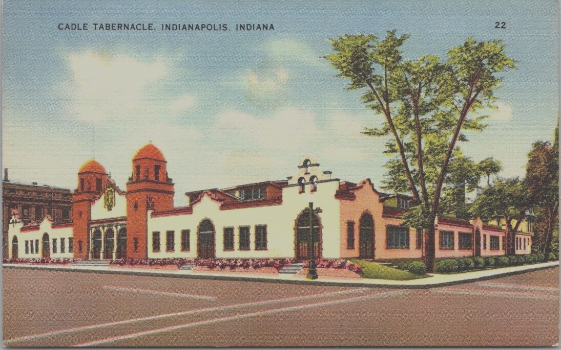 Cadle Tabernacle Church Indianapolis, IN 1930's Postcard Linen Indiana