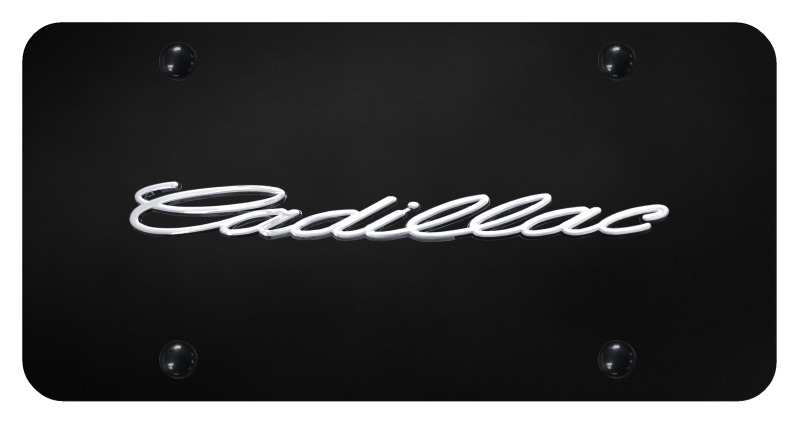 Cadillac Black Steel Plate with 3D  OEM Cadillac Text