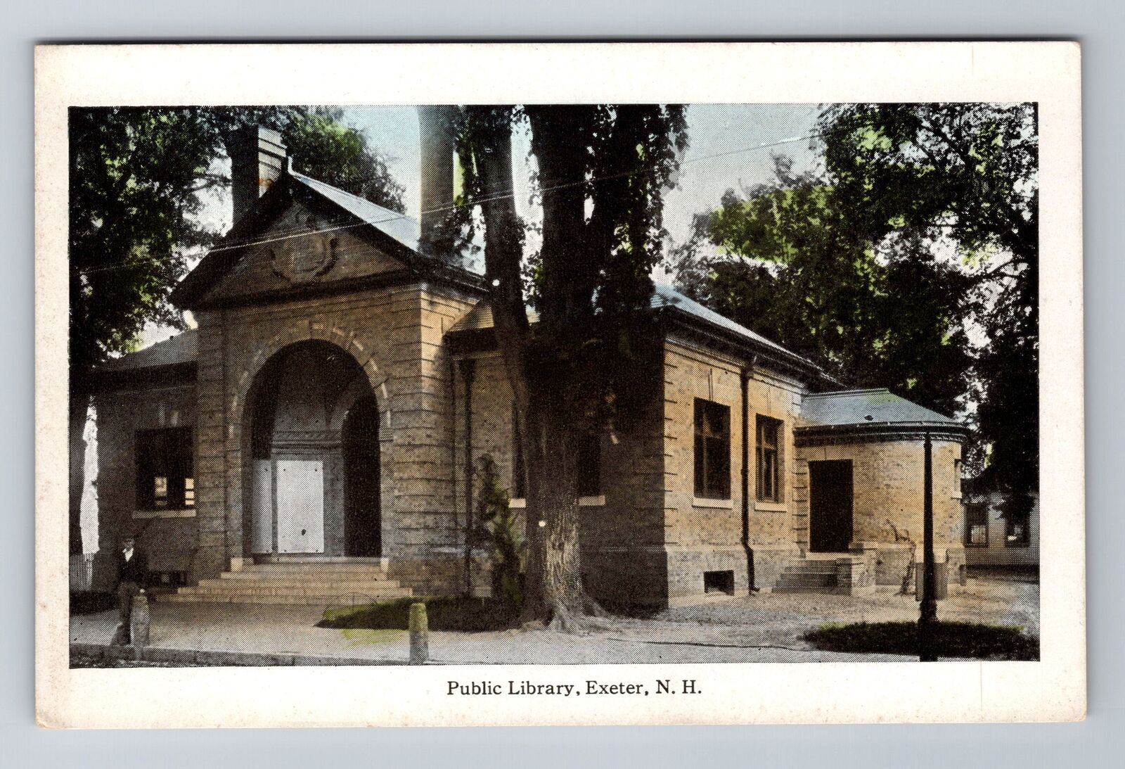 Exeter NH-New Hampshire, Public Library, Antique, Vintage Souvenir Postcard