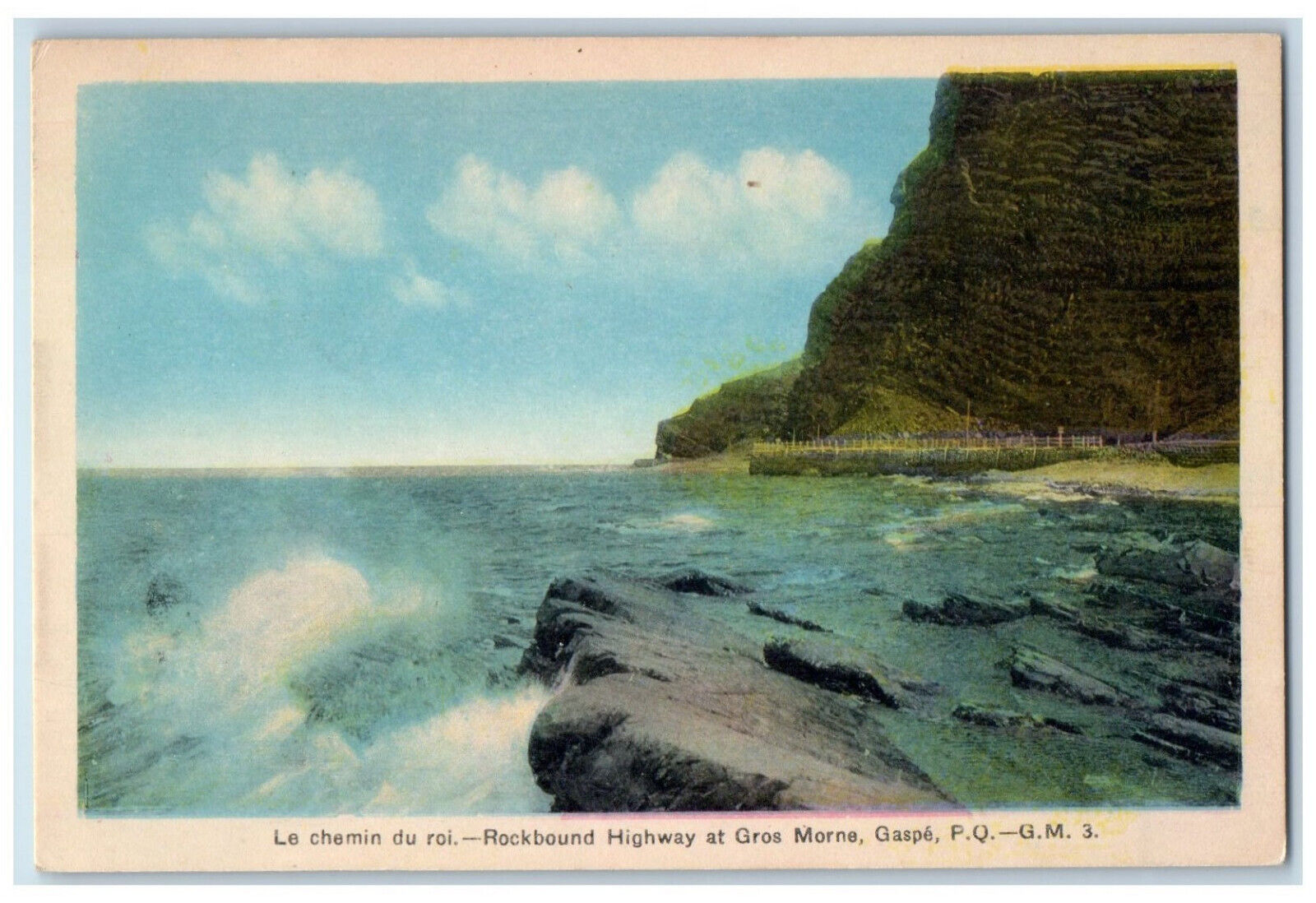 c1940\'s Le Chemin Du Roi Rockbound Highway Gros Morne Gaspe PQ Canada Postcard