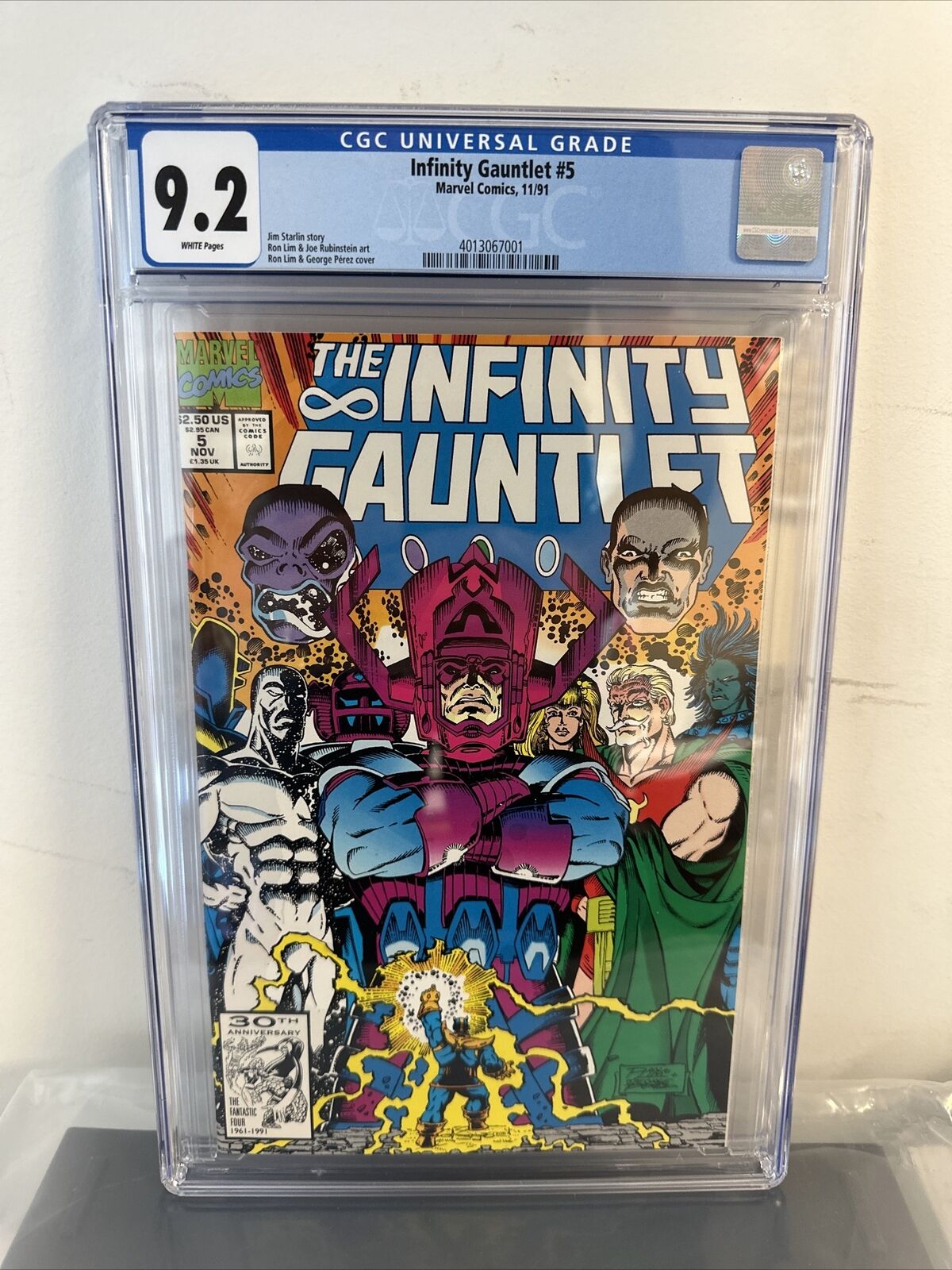 Infinity Gauntlet #5 CGC 9.2 (1991) - Galactus 11/91 White Pages