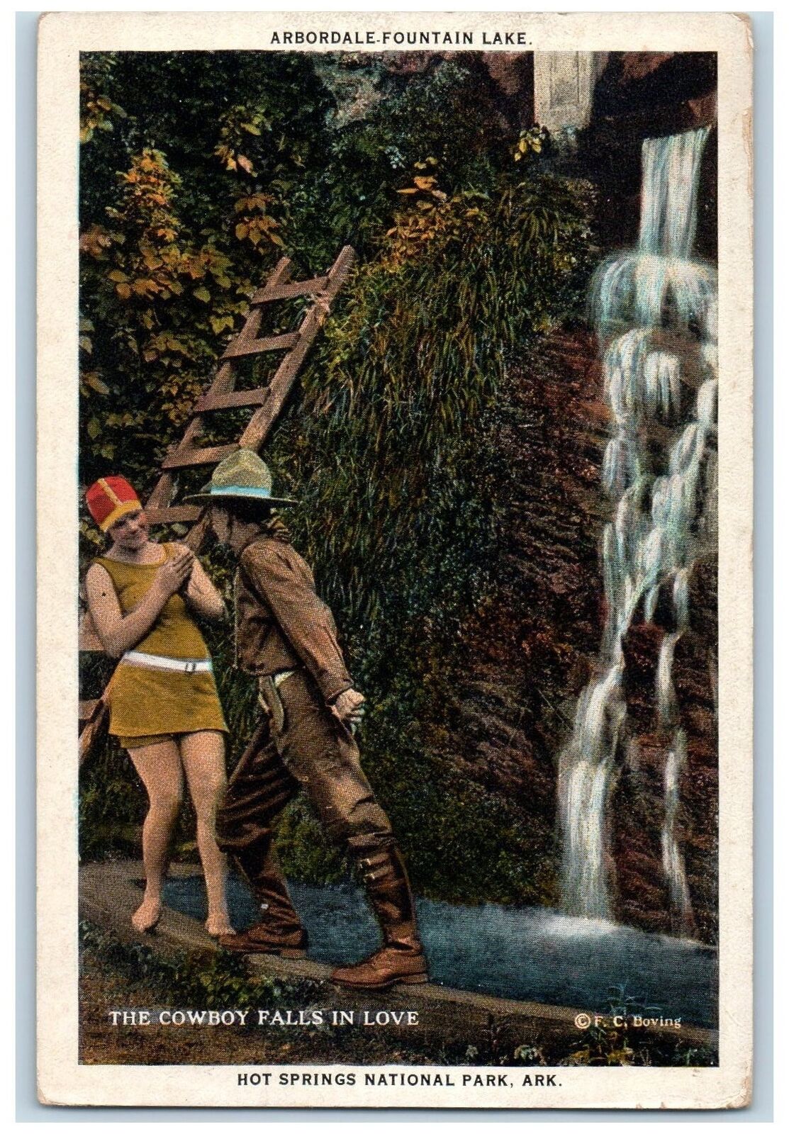 c1940s Arbordale Fountain Lake Hot Springs National Park Hot Springs AK Postcard